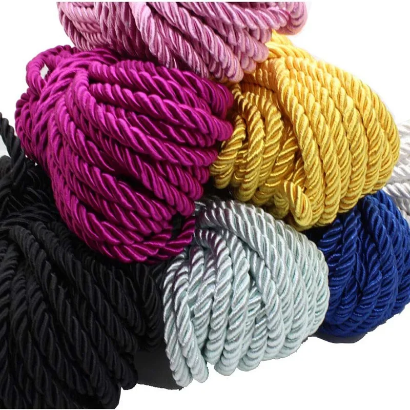 Cord Trim Twisted - 5/10M Silk Rope 3-Ply Braided Cord