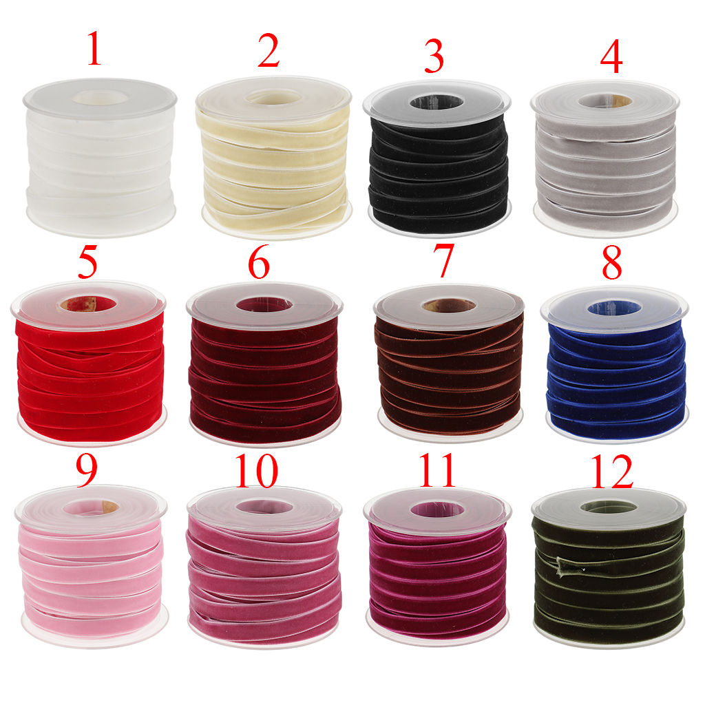 Velvet Ribbon Roll - 20 Yard 10mm Wide Velvet Ribbon