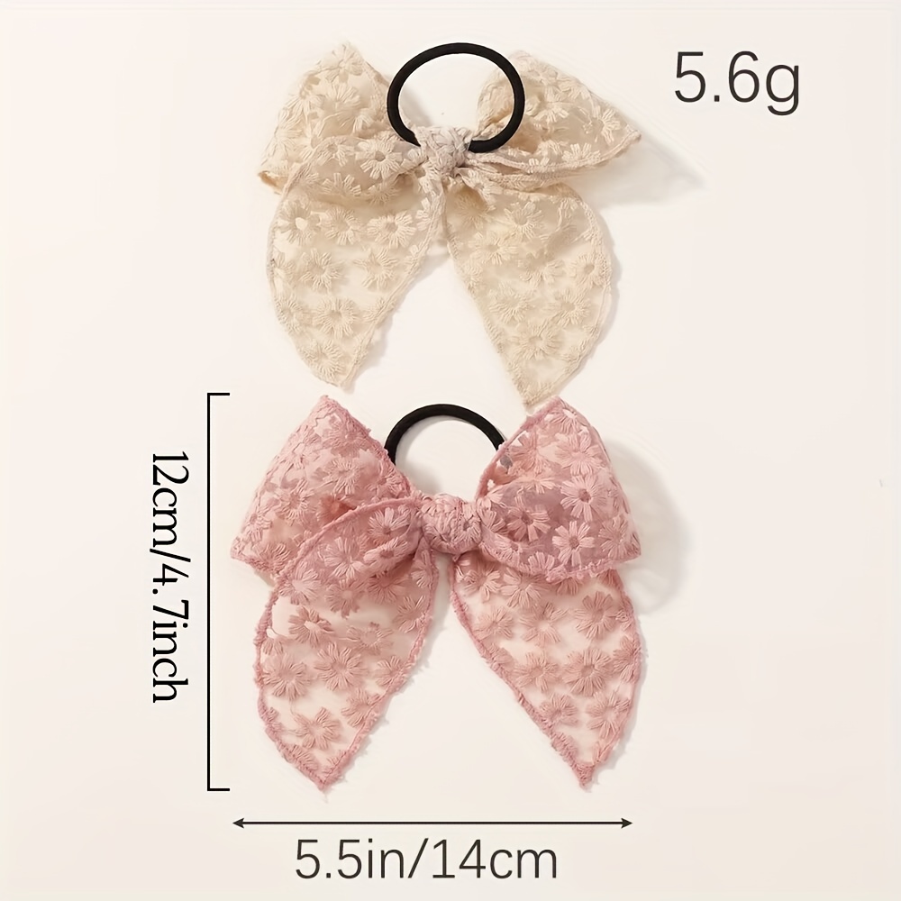 Elegant Lace Bow Hair Tie for  - Elastic Lace Trim review and price
