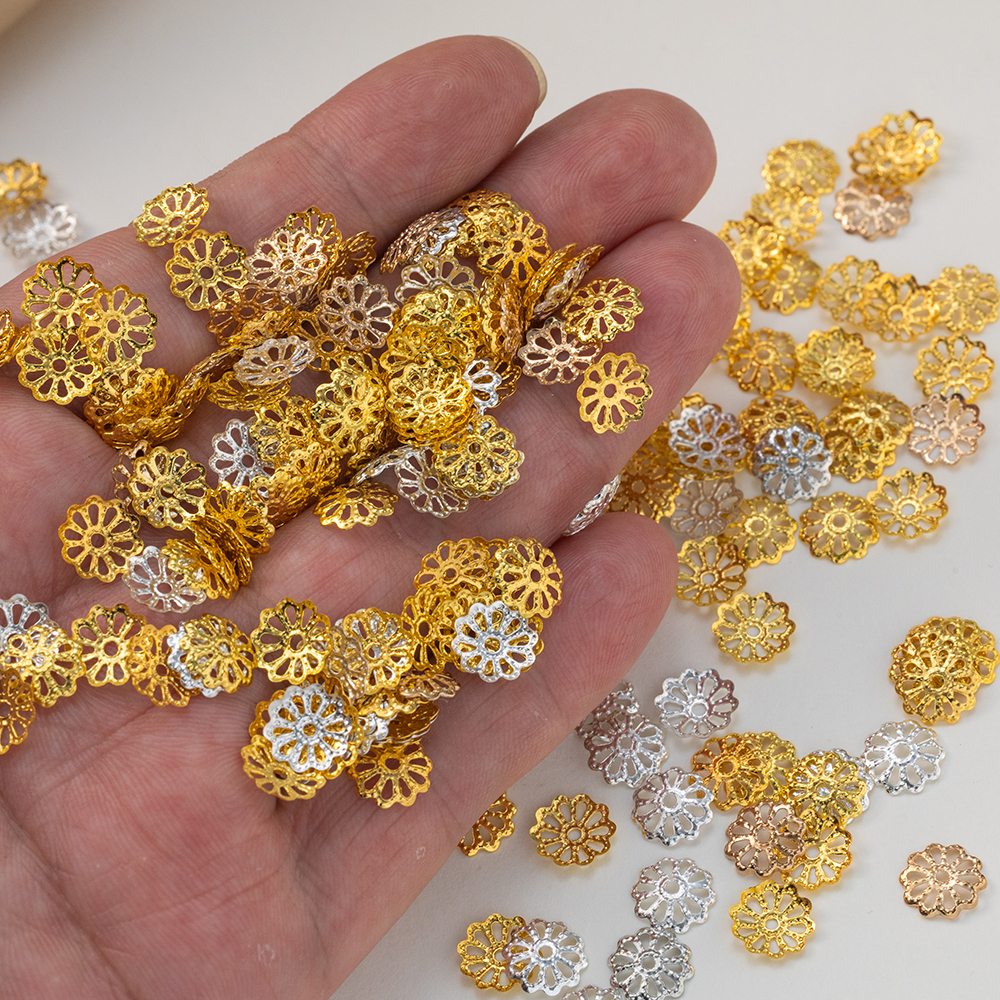 200pcs 7/9mm Filigree Flower H - Embellishment Crafts review and price