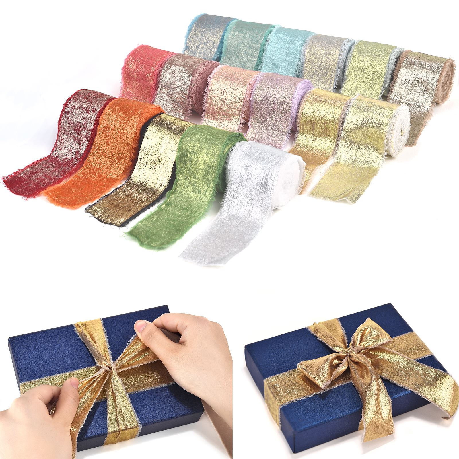 5Yards/Roll Hand Torn Rough Ed - Velvet Ribbon Roll review and price