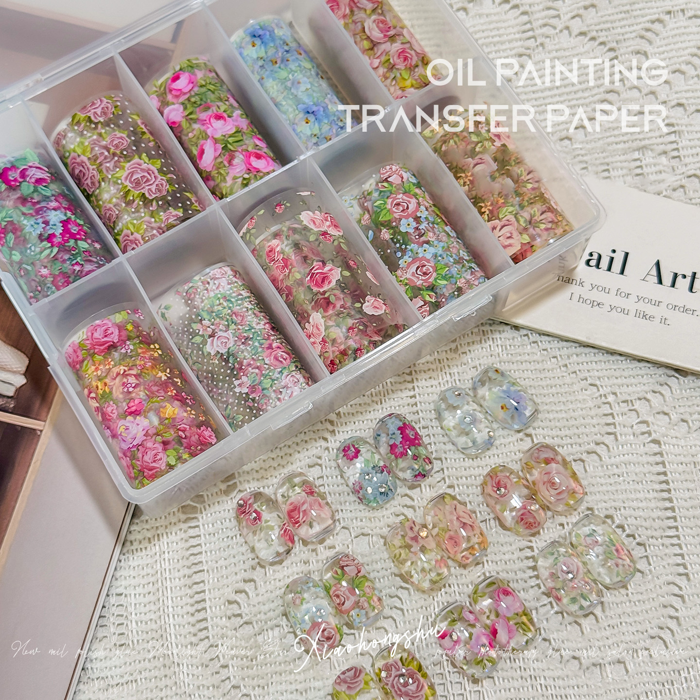 10 Rolls Rose Flower Nail Foil - Glitter Vinyl Roll review and price
