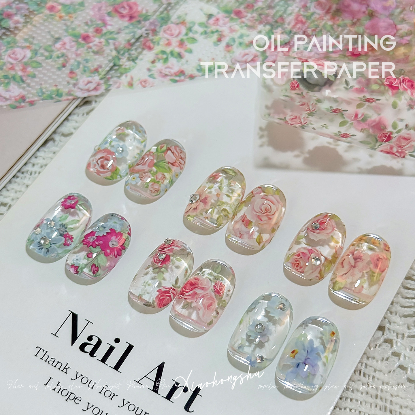 10 Rolls Rose Flower Nail Foil - Glitter Vinyl Roll review and price