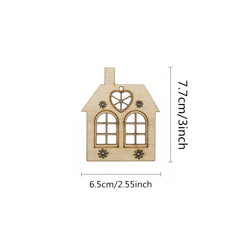 10pcs Wooden Hollow House Cuto - Christmas Craft Embellishment review and price