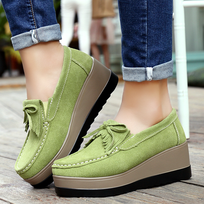 Fashon Green Suede Shoes of Wo - Tassel Fringe Trim review and price