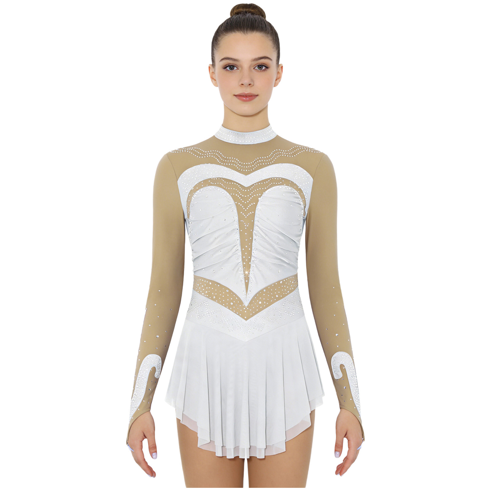 Womens Sheer Mesh Gymnastics B - Rhinestone Banding Trim review and price
