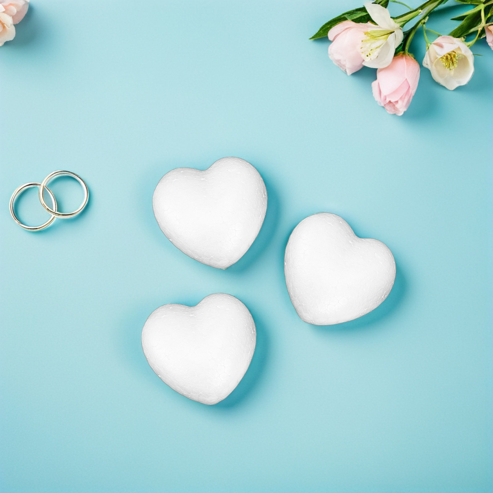 20Pcs Smooth Foam Heart Balls  - Craft Embellishments review and price