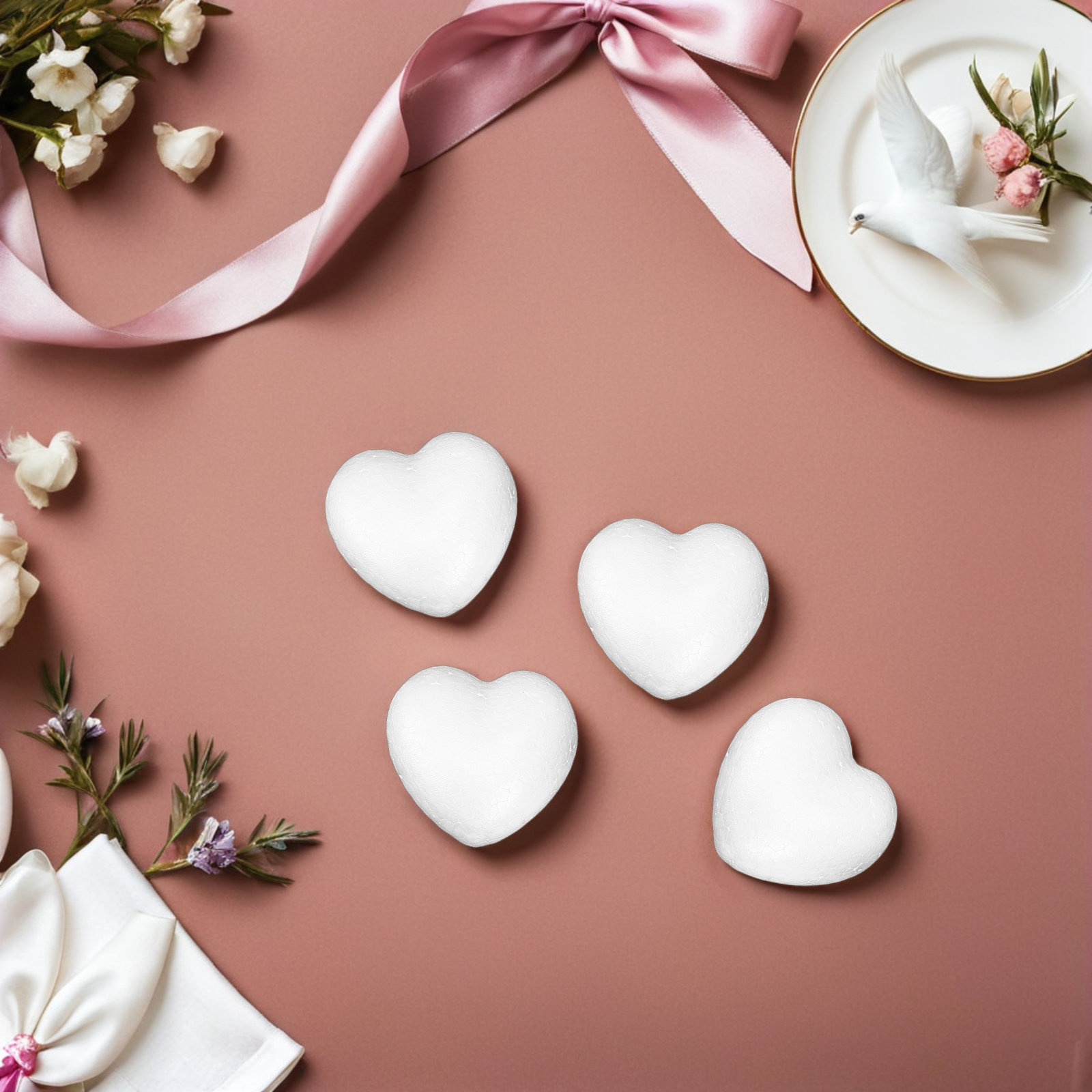 20Pcs Smooth Foam Heart Balls  - Craft Embellishments review and price