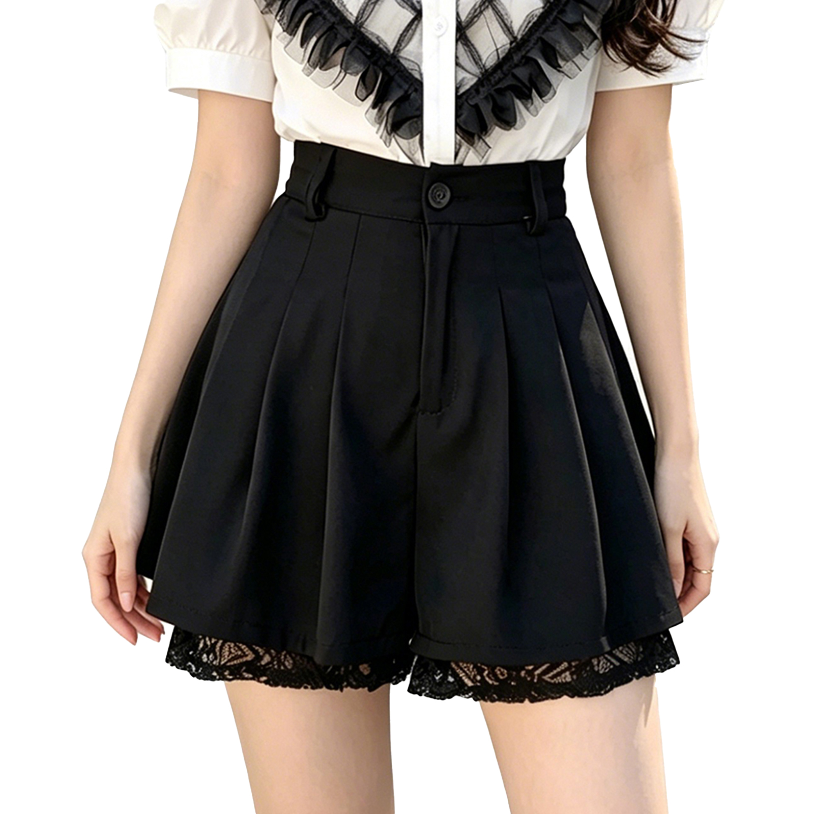 Women Casual High Waist Tailor - Elastic Lace Trim review and price