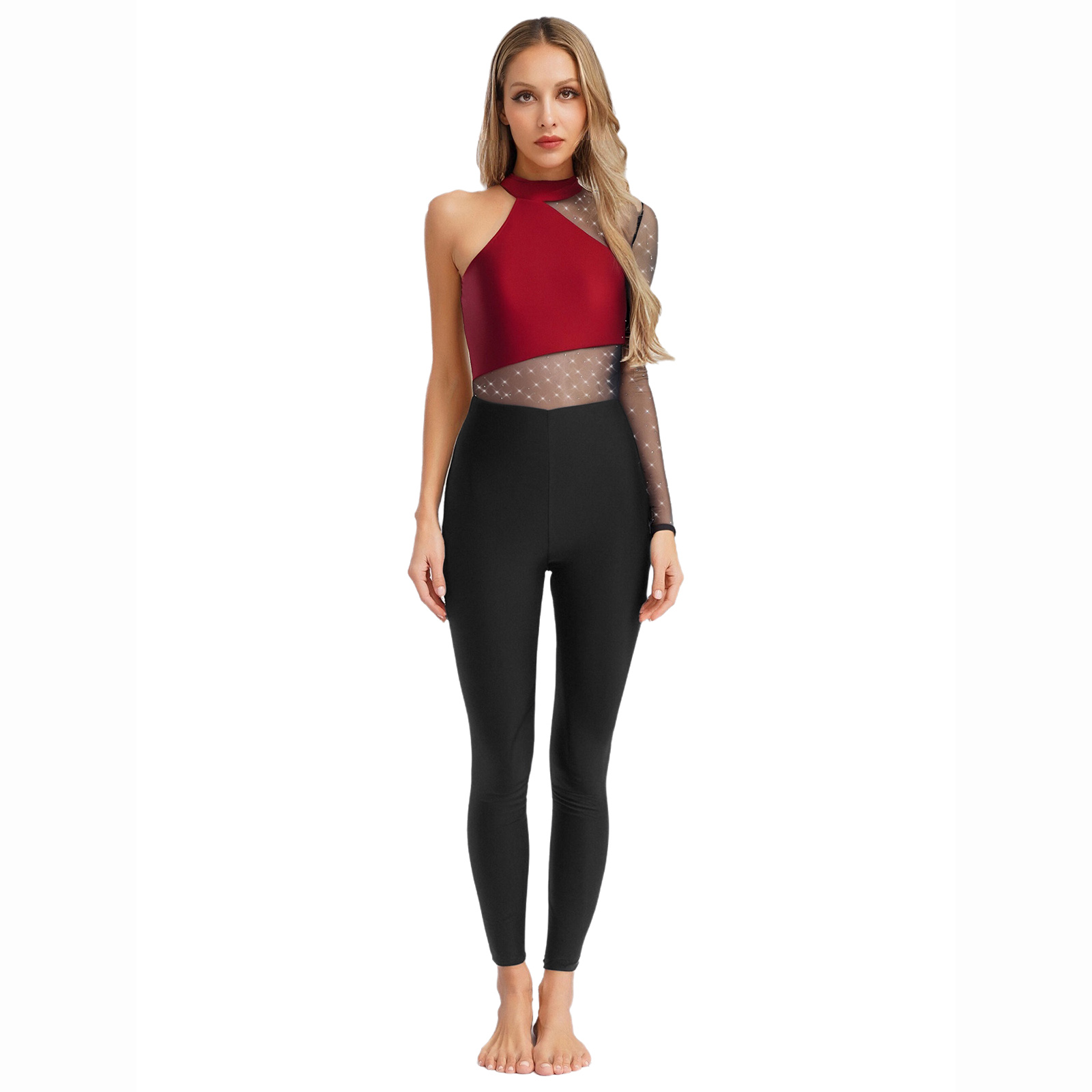 Womens One Piece Jumpsuits Lon - Rhinestone Banding Trim review and price