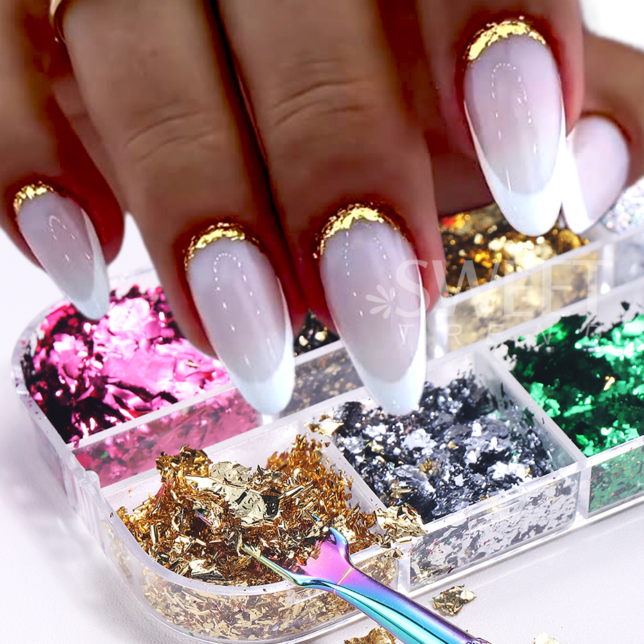 12 Grids Golden Foils Nails Gl - Glitter Vinyl Roll review and price