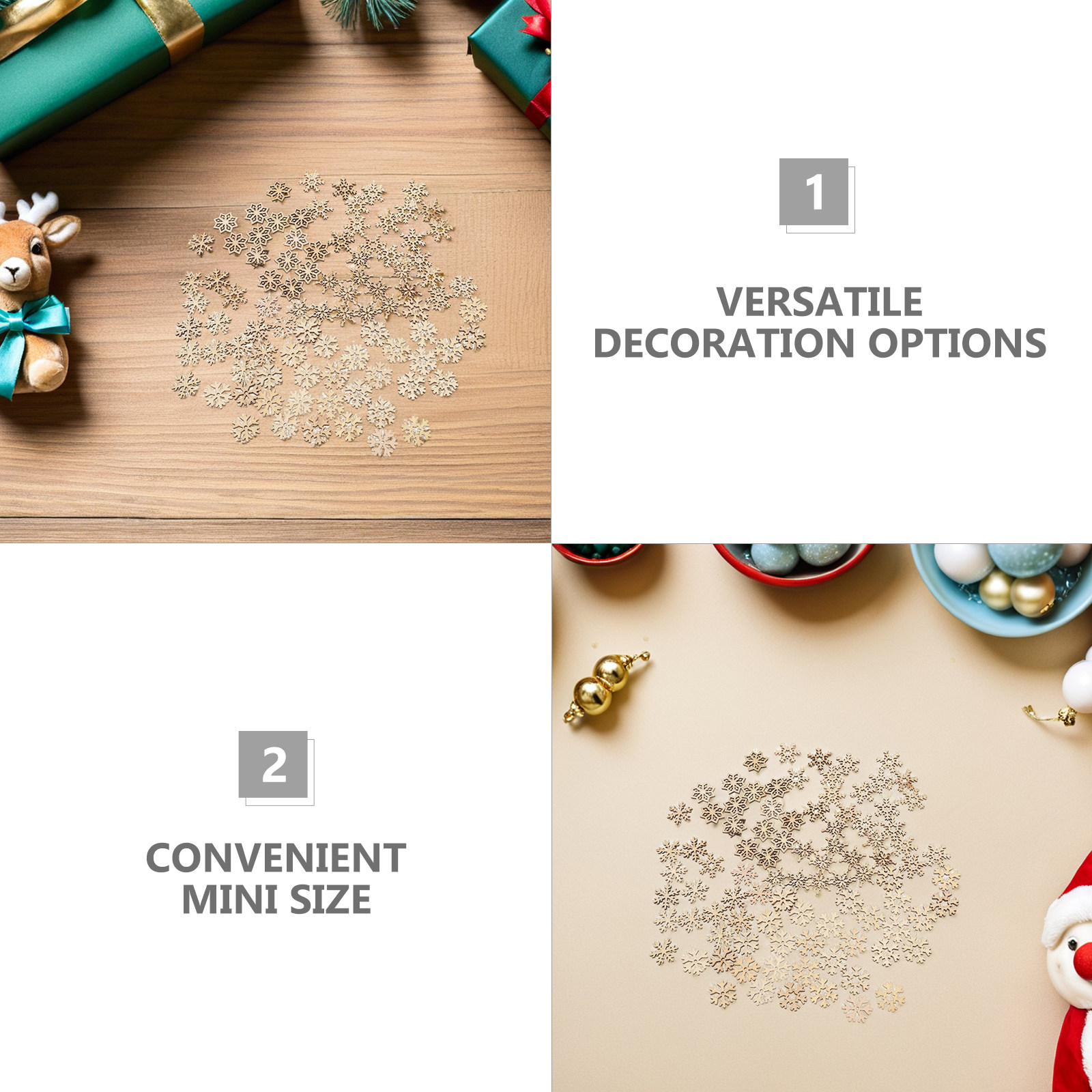 100Pcs Mini Wood Snowflake Cut - Christmas Craft Embellishment review and price