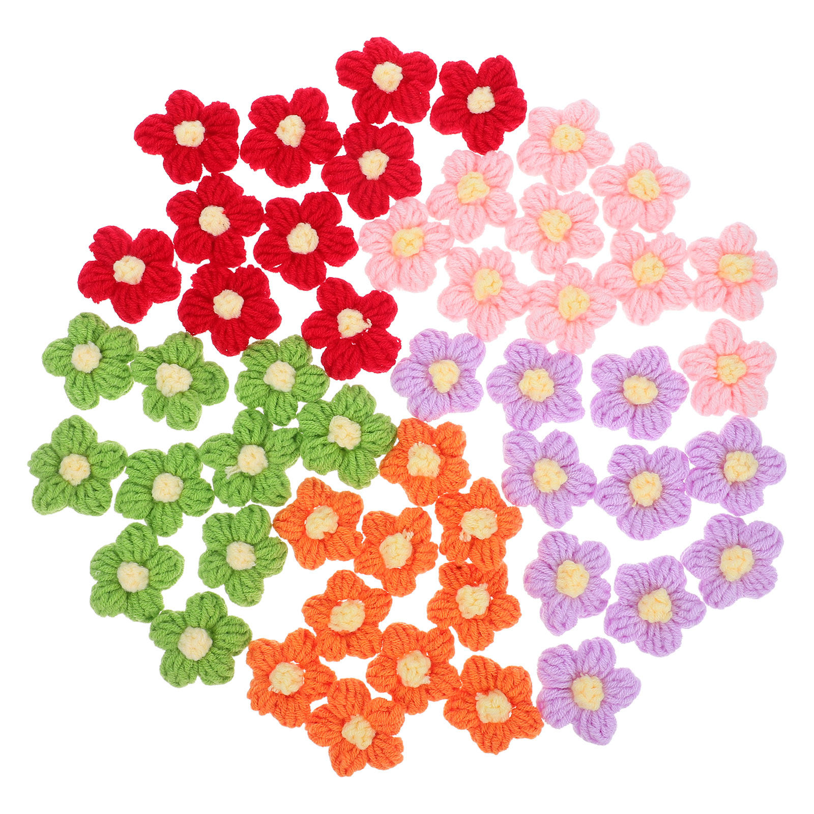 50Pcs Crochet Yarn Flowers Han - Craft Embellishments review and price