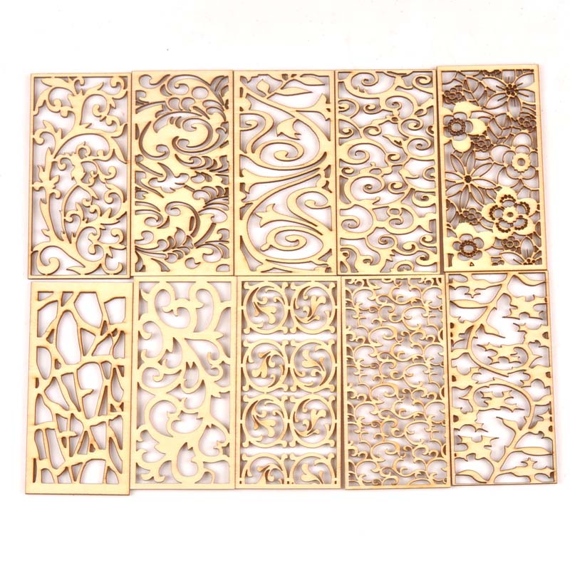 5Pcs Hollow Lace Wood Crafts F - Embellishments For Scrapbooking review and price