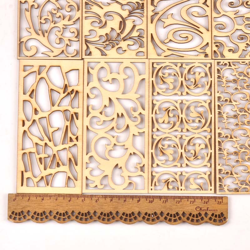 5Pcs Hollow Lace Wood Crafts F - Embellishments For Scrapbooking review and price