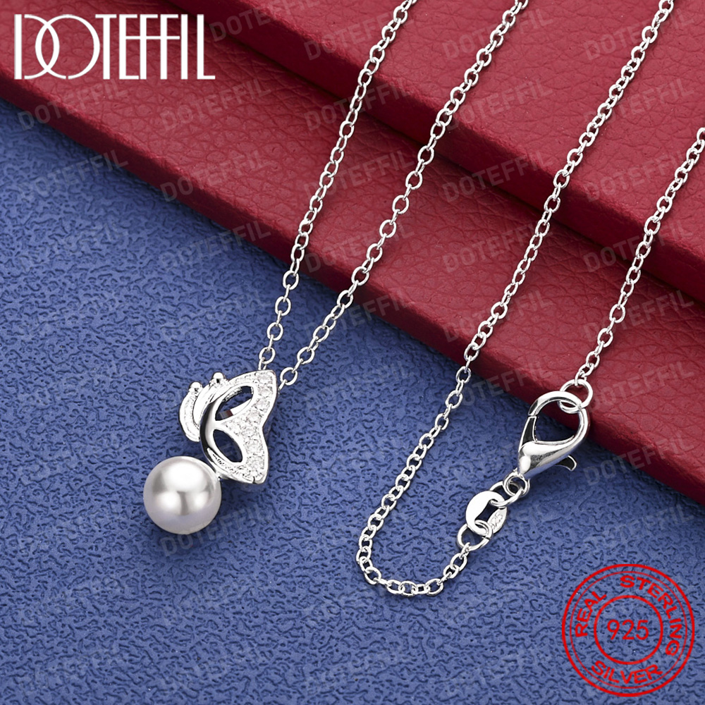 925 Sterling Silver Exquisite  - Pearl Trim Chain review and price