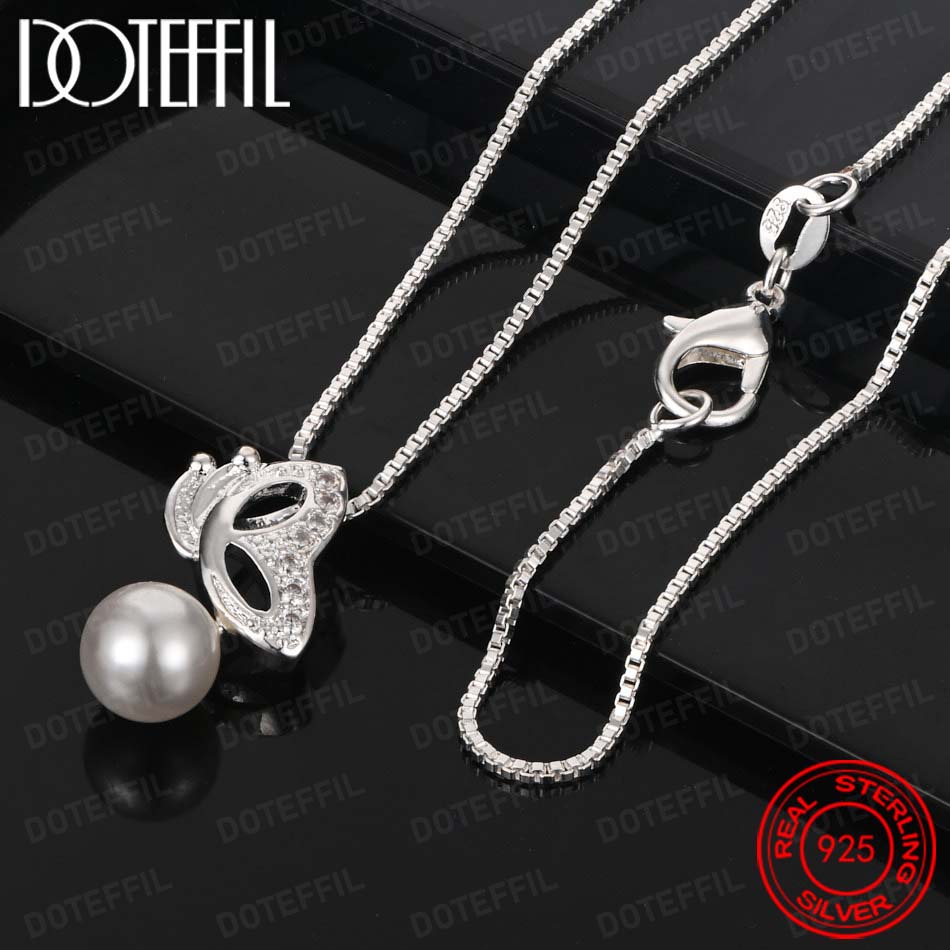 925 Sterling Silver Exquisite  - Pearl Trim Chain review and price