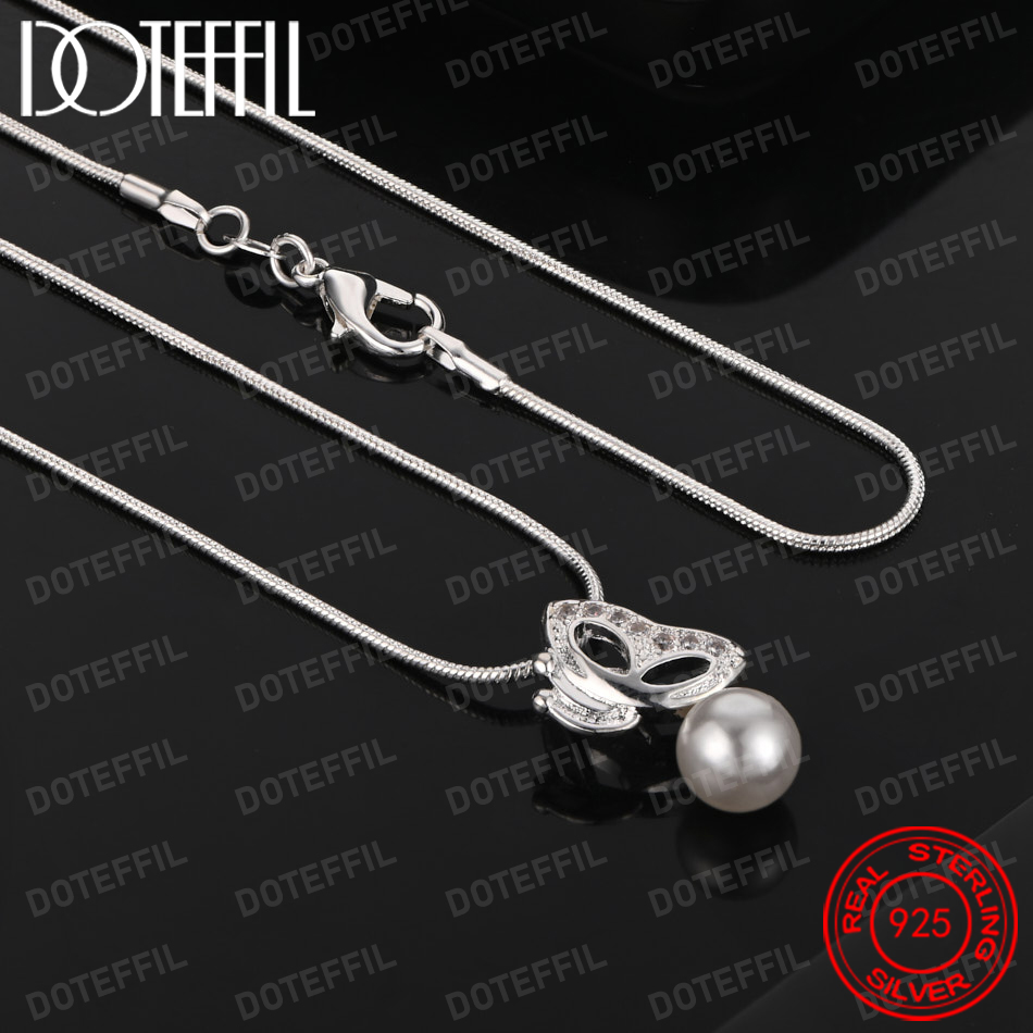 925 Sterling Silver Exquisite  - Pearl Trim Chain review and price