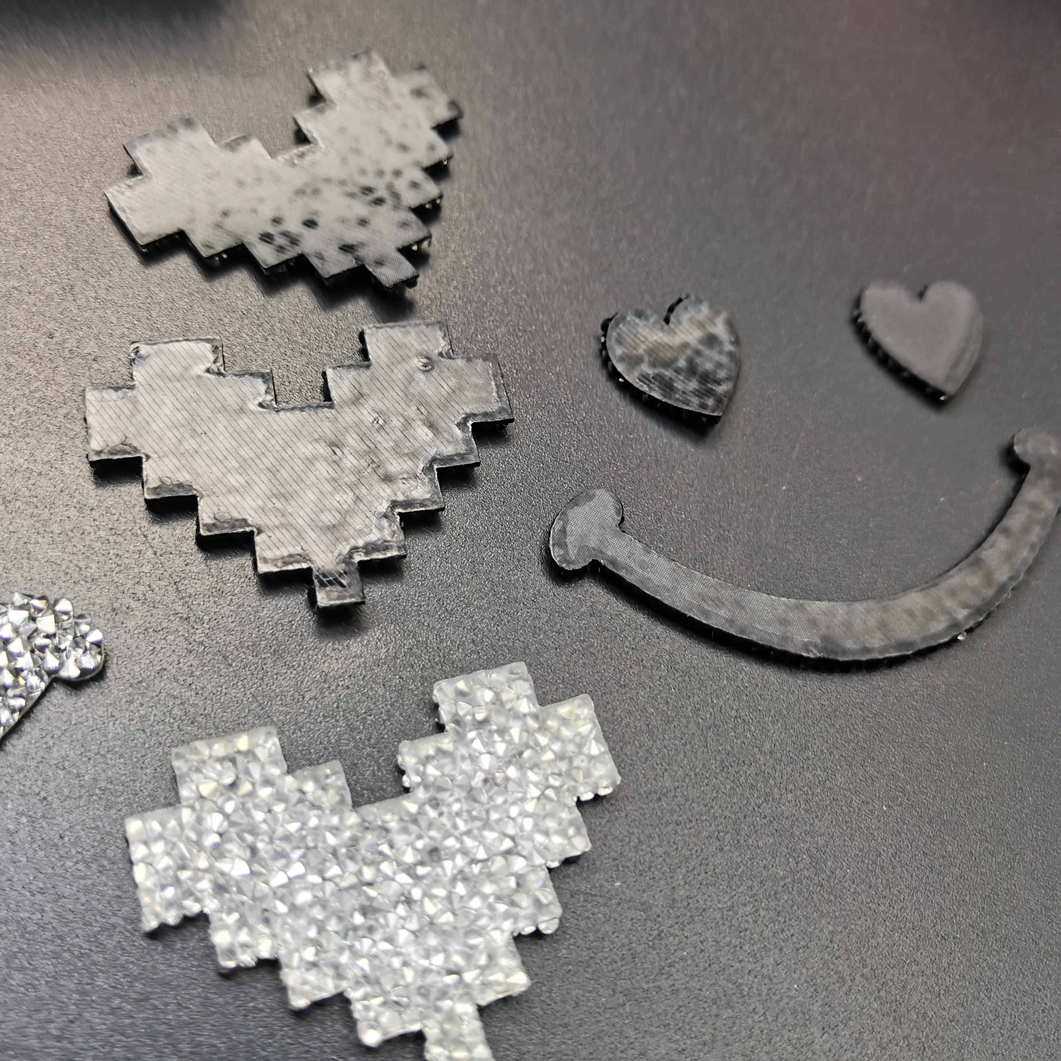 New 3colors Glitter Heart Smil - Hotfix Rhinestone Sheet review and price