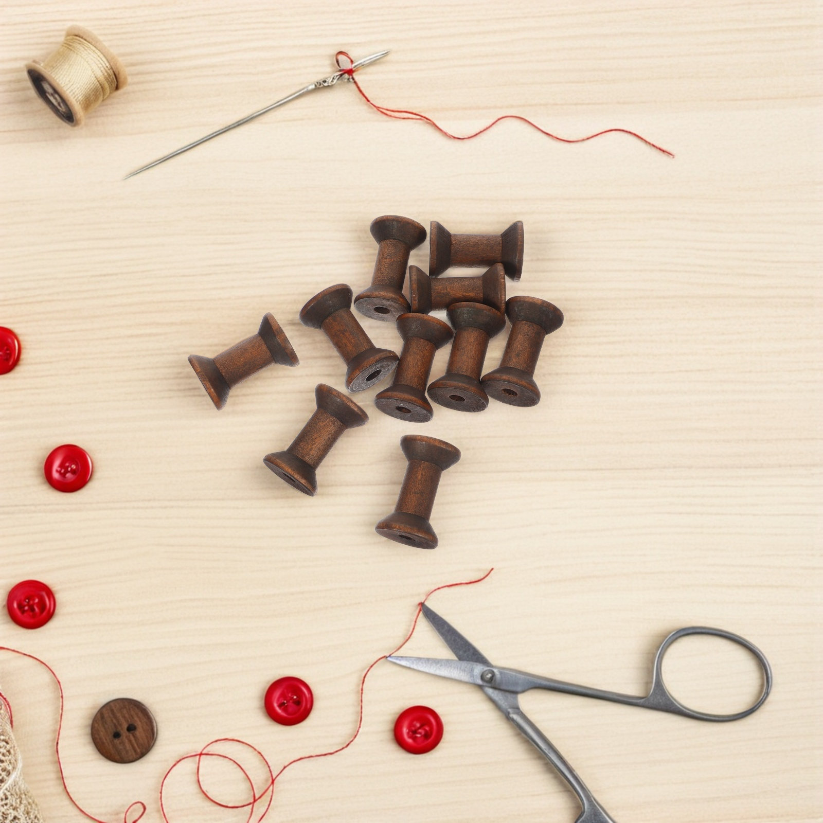 10Pcs Handcrafted Wooden Spool - Embroidery Craft review and price
