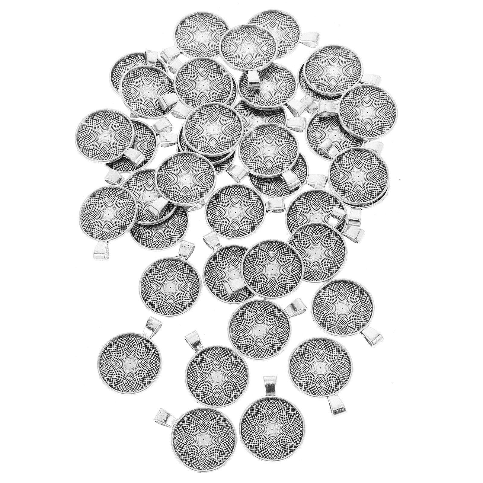 40Pcs Round Pendant Bezels Fla - Embellishment Crafts review and price