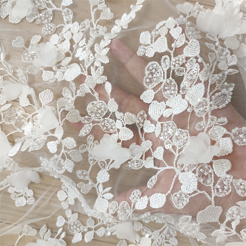 Ivory 3D Floral Hand Beaded La - Embellish Craft review and price