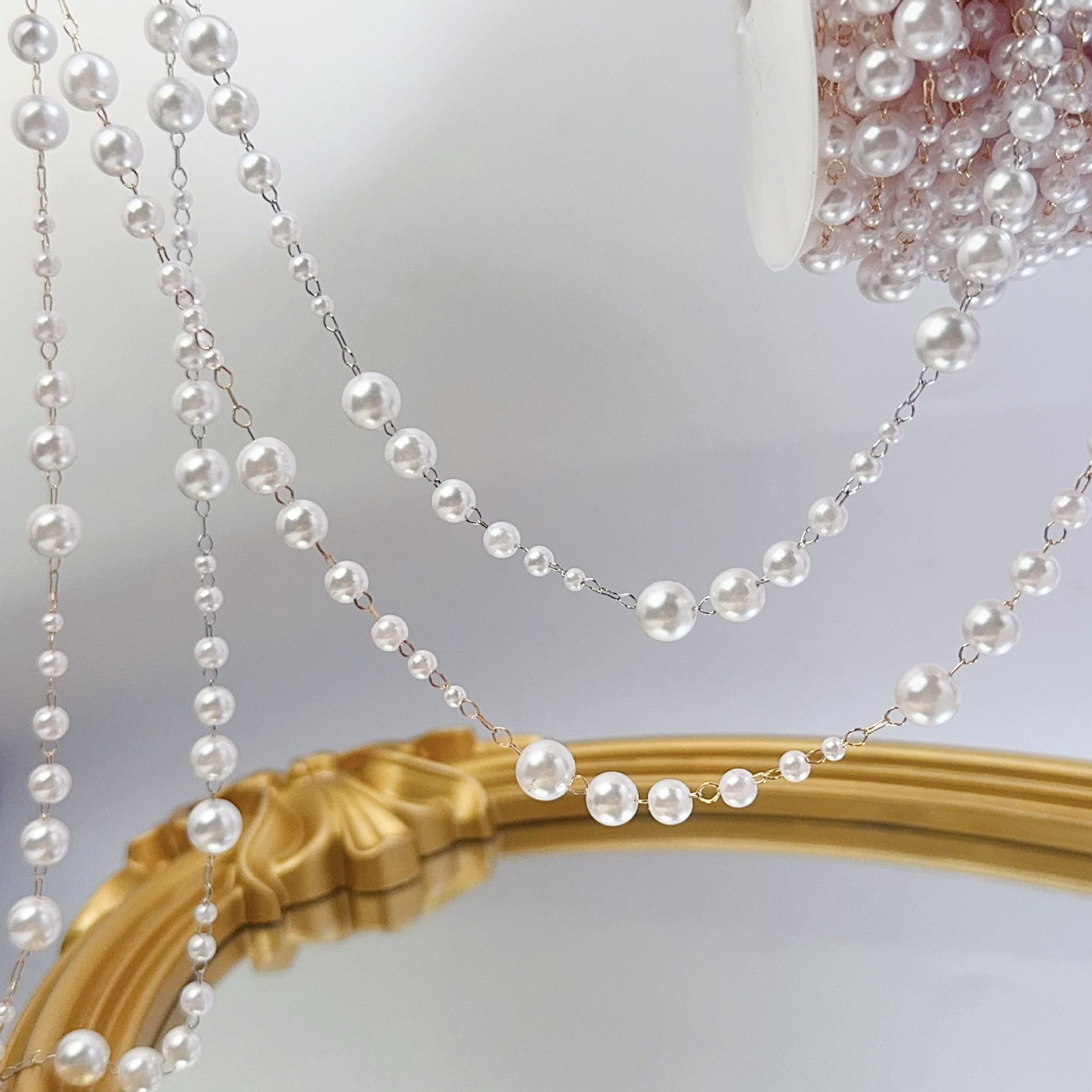 3-8mm Pearl Copper Chain, Anci - Beaded Trim Fringe review and price