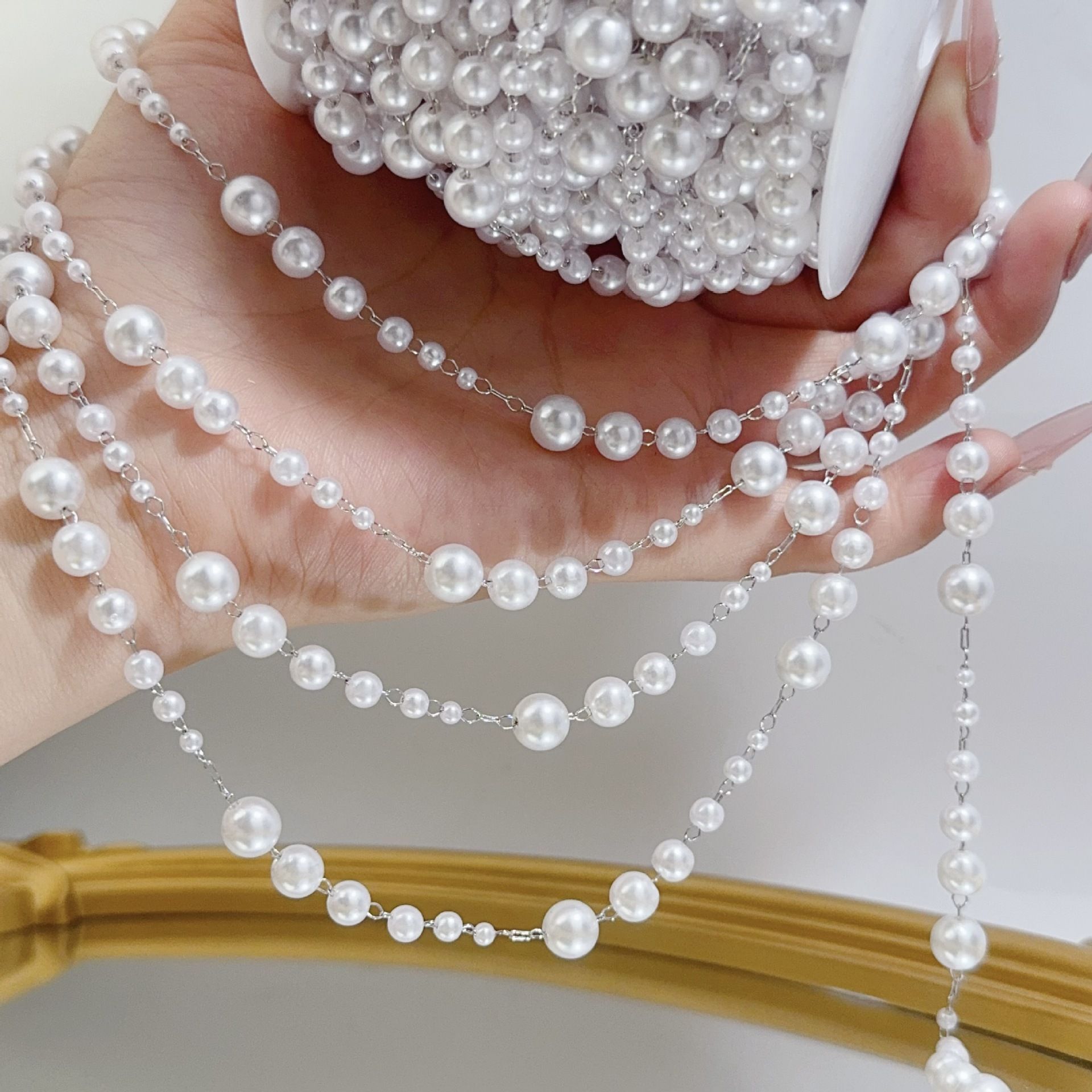 3-8mm Pearl Copper Chain, Anci - Beaded Trim Fringe review and price