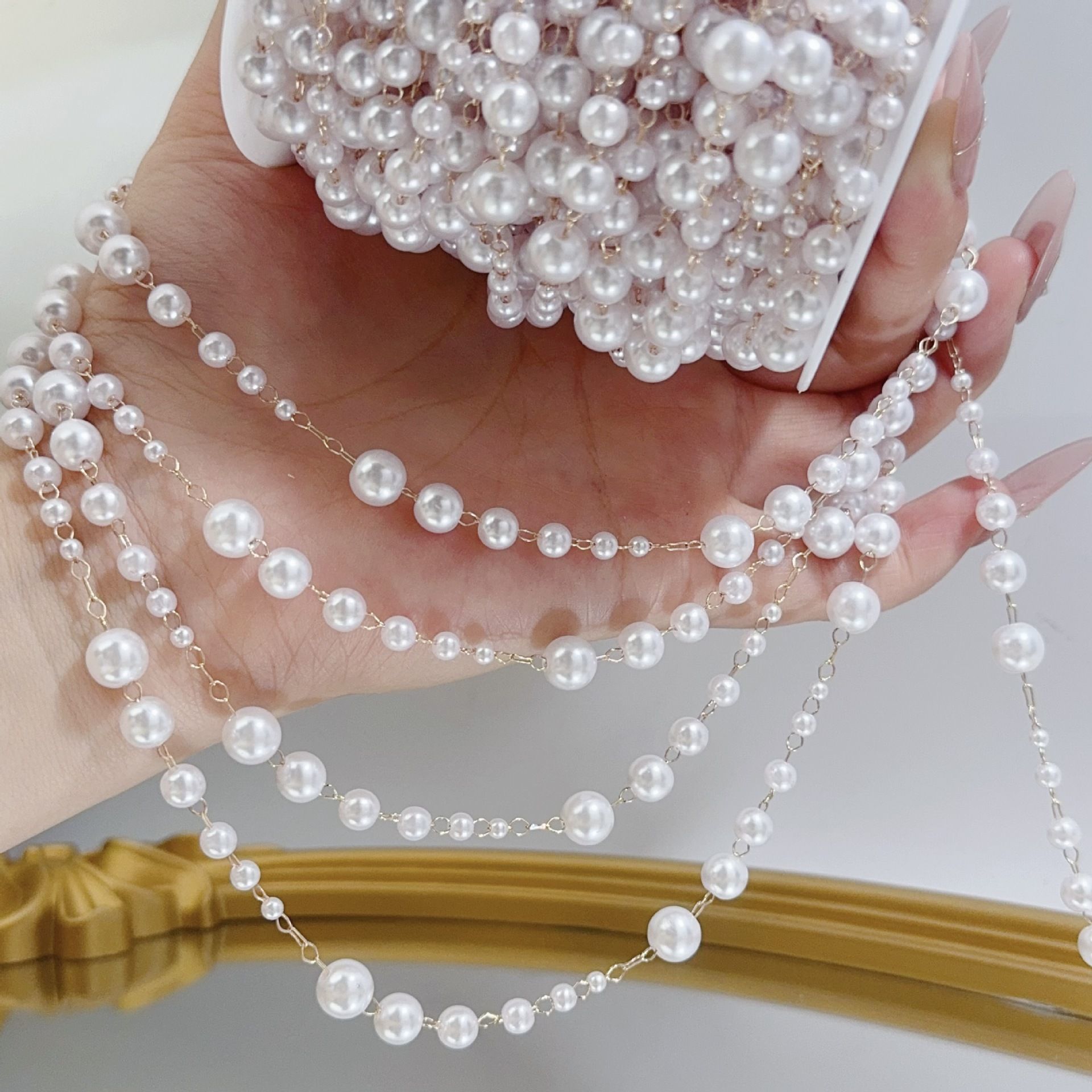 3-8mm Pearl Copper Chain, Anci - Beaded Trim Fringe review and price