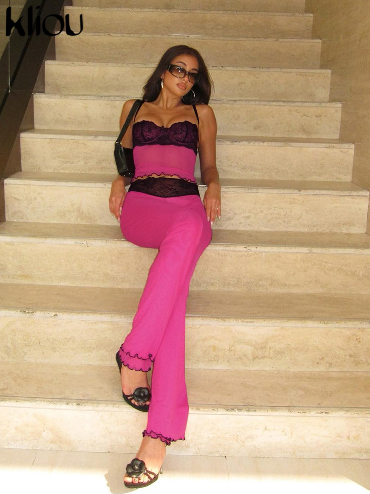 kliou Thin Sheer Women 2 Piece - Elastic Lace Trim review and price