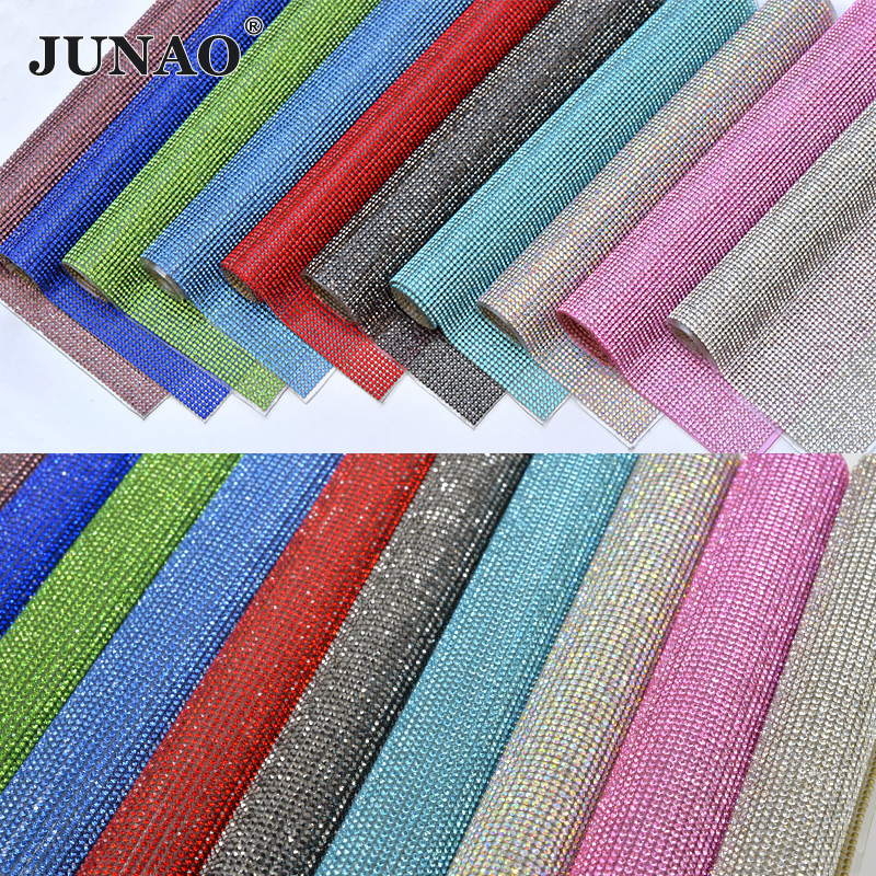 JUNAO 24x40cm Light Peach Self - Hotfix Rhinestone Sheet review and price