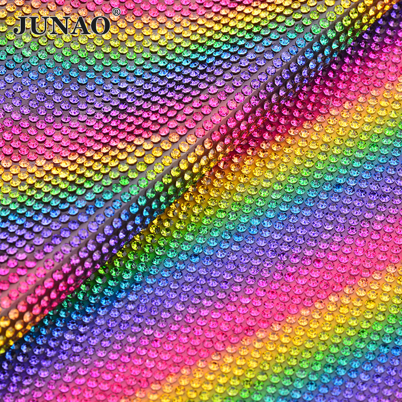 JUNAO 24x40cm Light Peach Self - Hotfix Rhinestone Sheet review and price