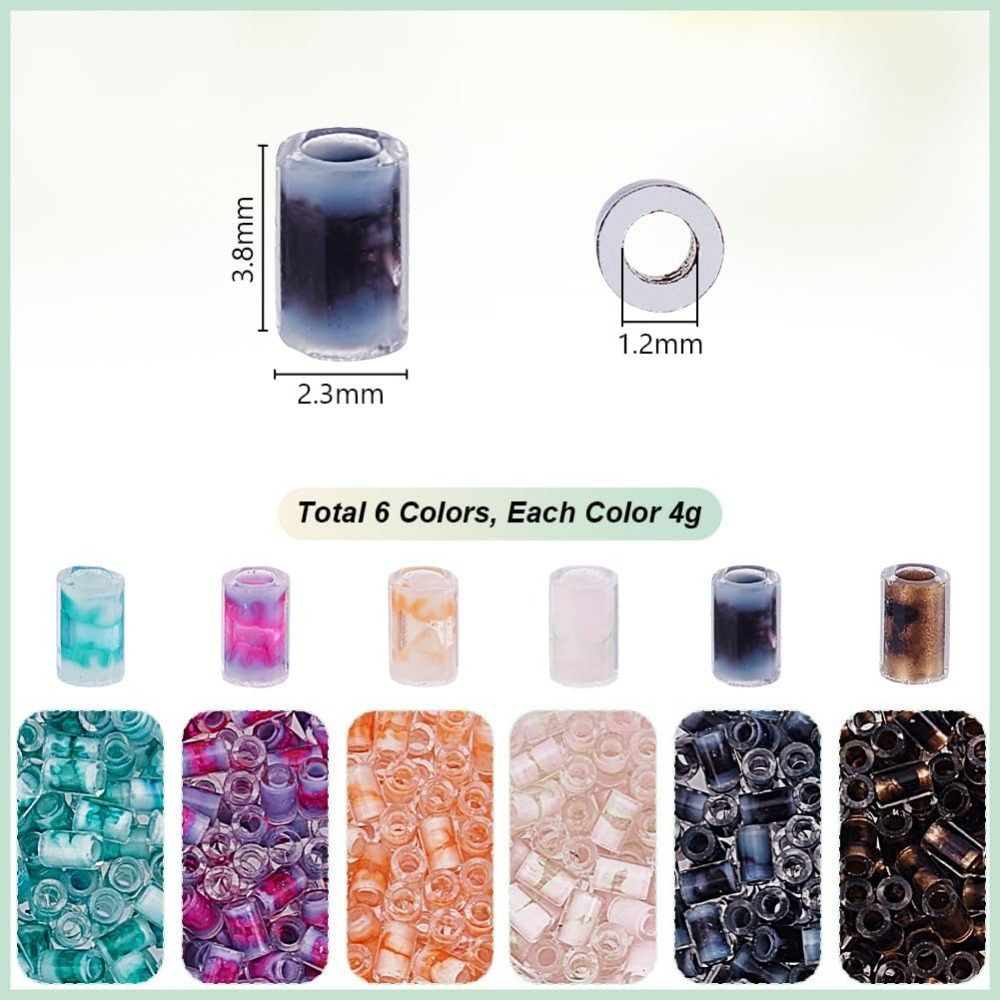 720pcs 6 Colors Tube Beads 24g - Embroidery Craft review and price