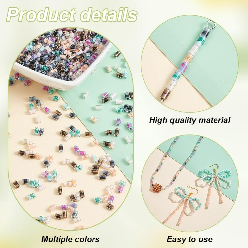 720pcs 6 Colors Tube Beads 24g - Embroidery Craft review and price