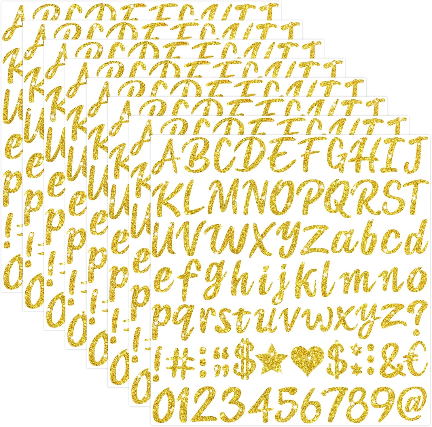 664 Pcs/8Sheets Gold Glitter A - Glitter Vinyl Roll review and price