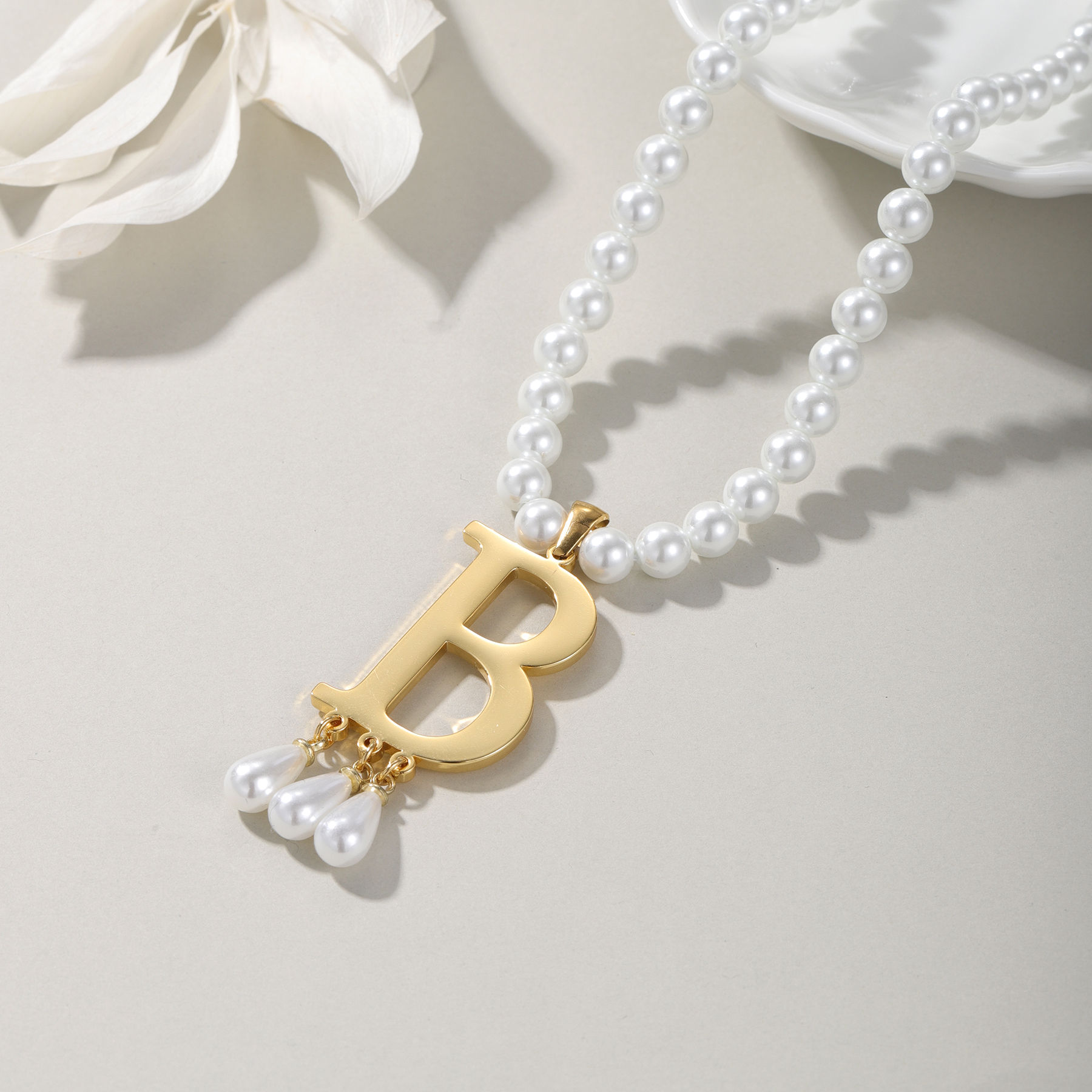 Customized Initial Pendant Lux - Pearl Trim Chain review and price