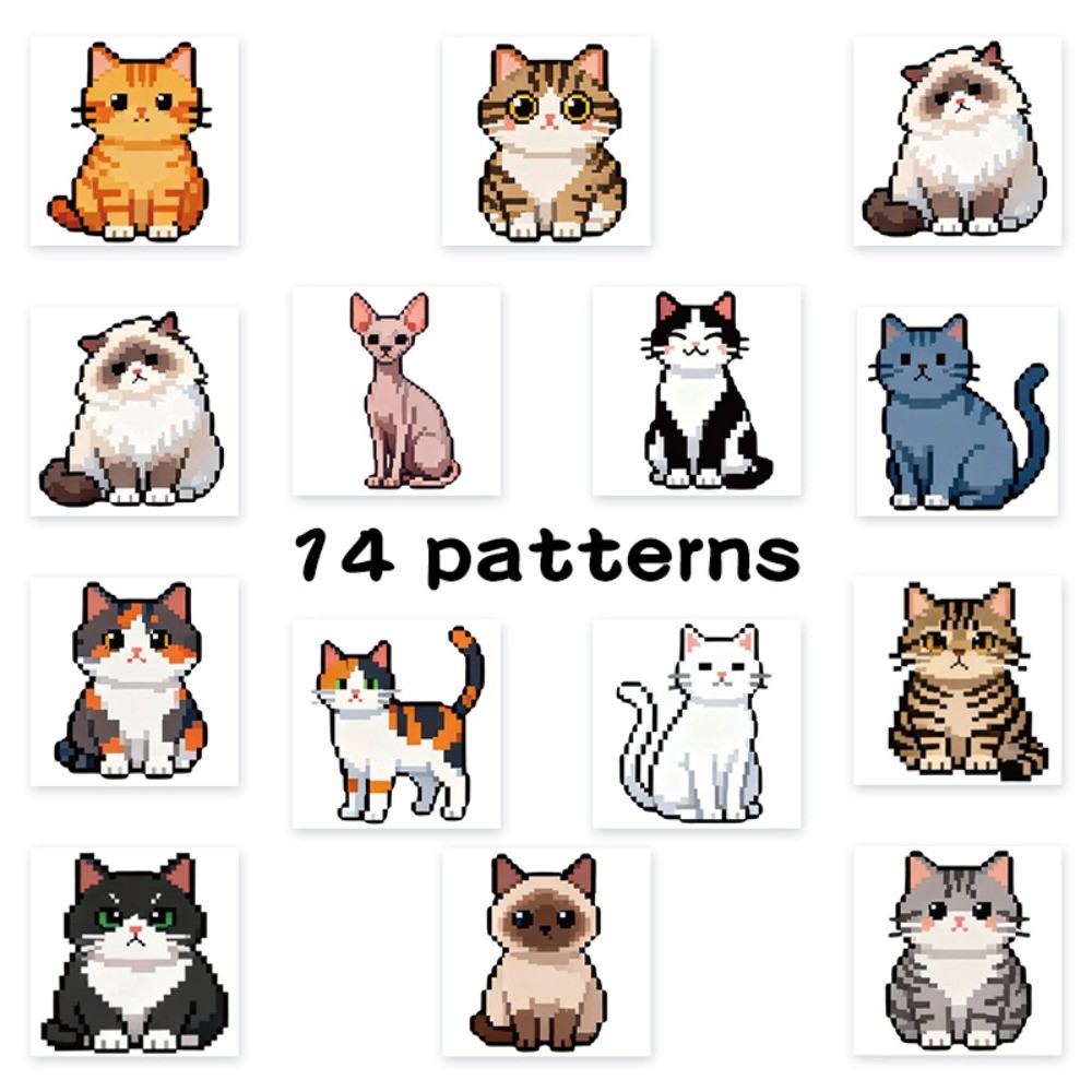 500 Pcs/Roll Cute Pixel Cat St - Craft Embellishment World review and price
