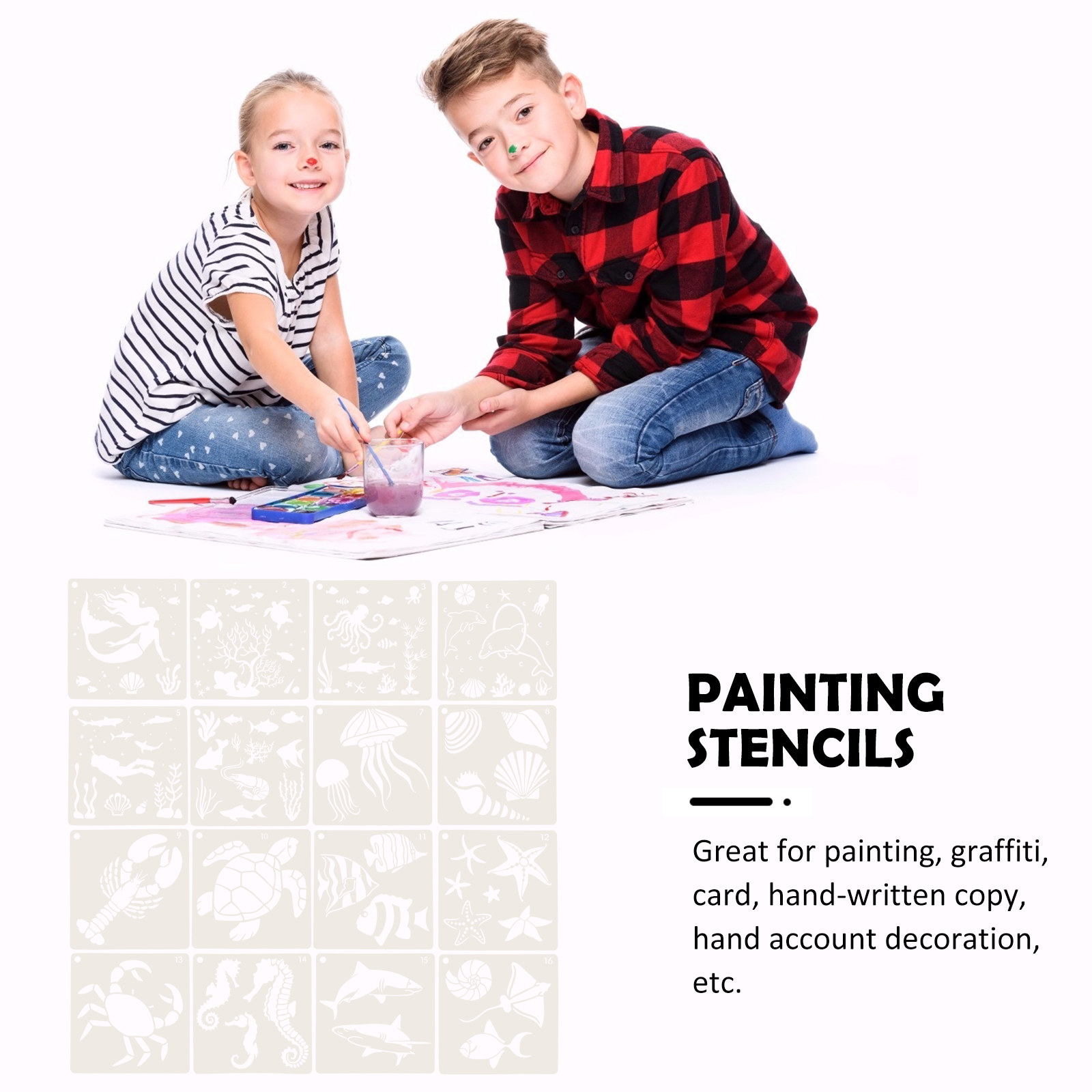 16pcs Ocean World Painting Tem - Craft Embellishment World review and price