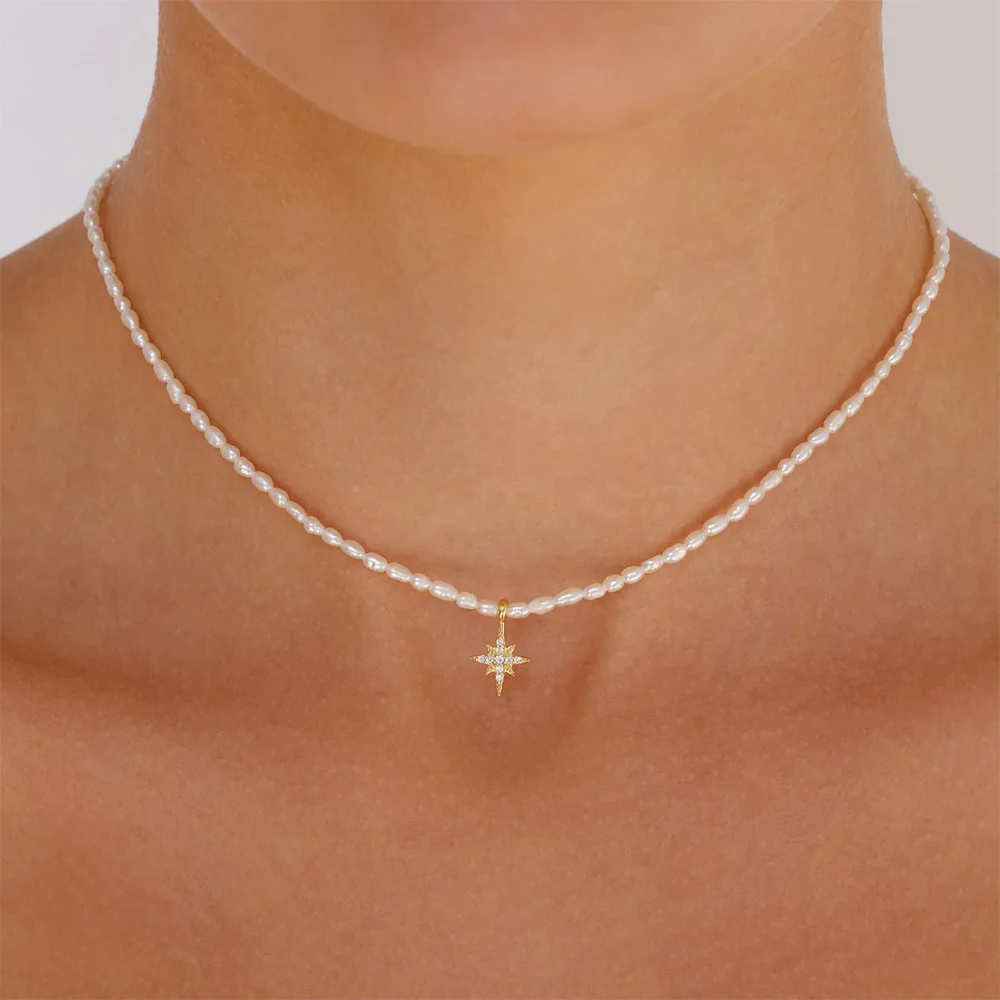 BOAKO Pearl Necklace Silver 92 - Pearl Trim Chain review and price