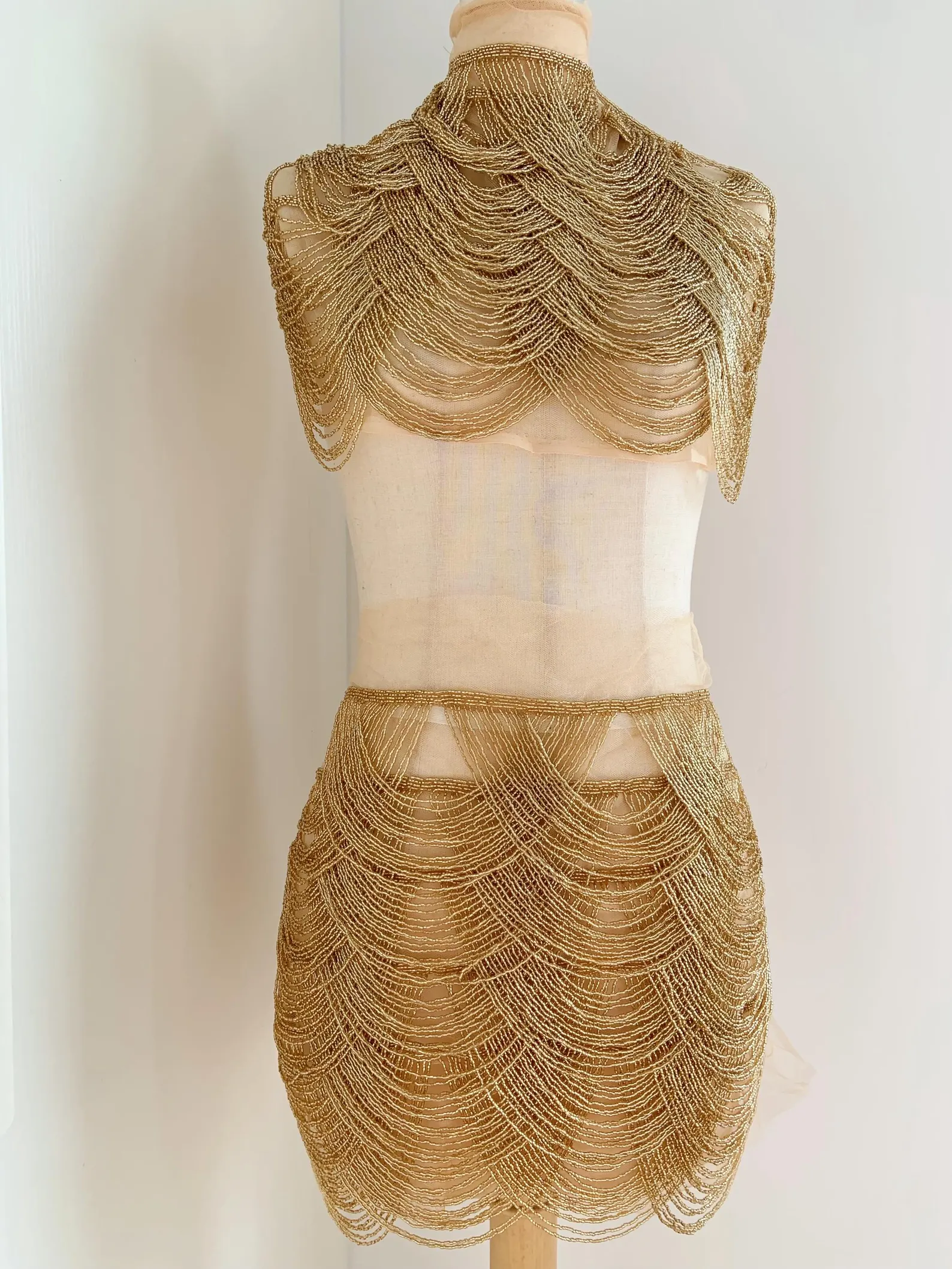 Silver Chains Cape Fabric, Bea - Beaded Trim Fringe review and price